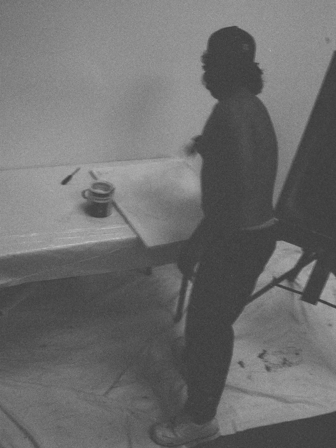 Zachary Lane painting at Gum Studios