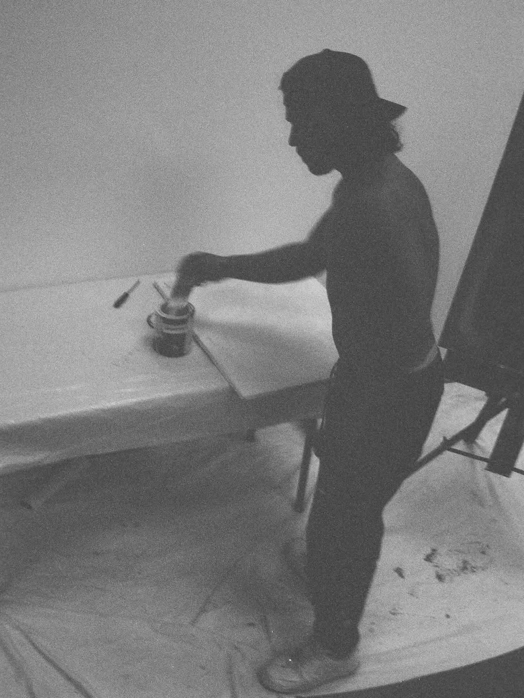 Zachary Lane painting at Gum Studios