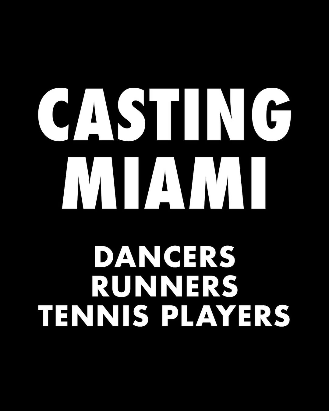 MIAMI! We are casting female dancers, runners, and...
