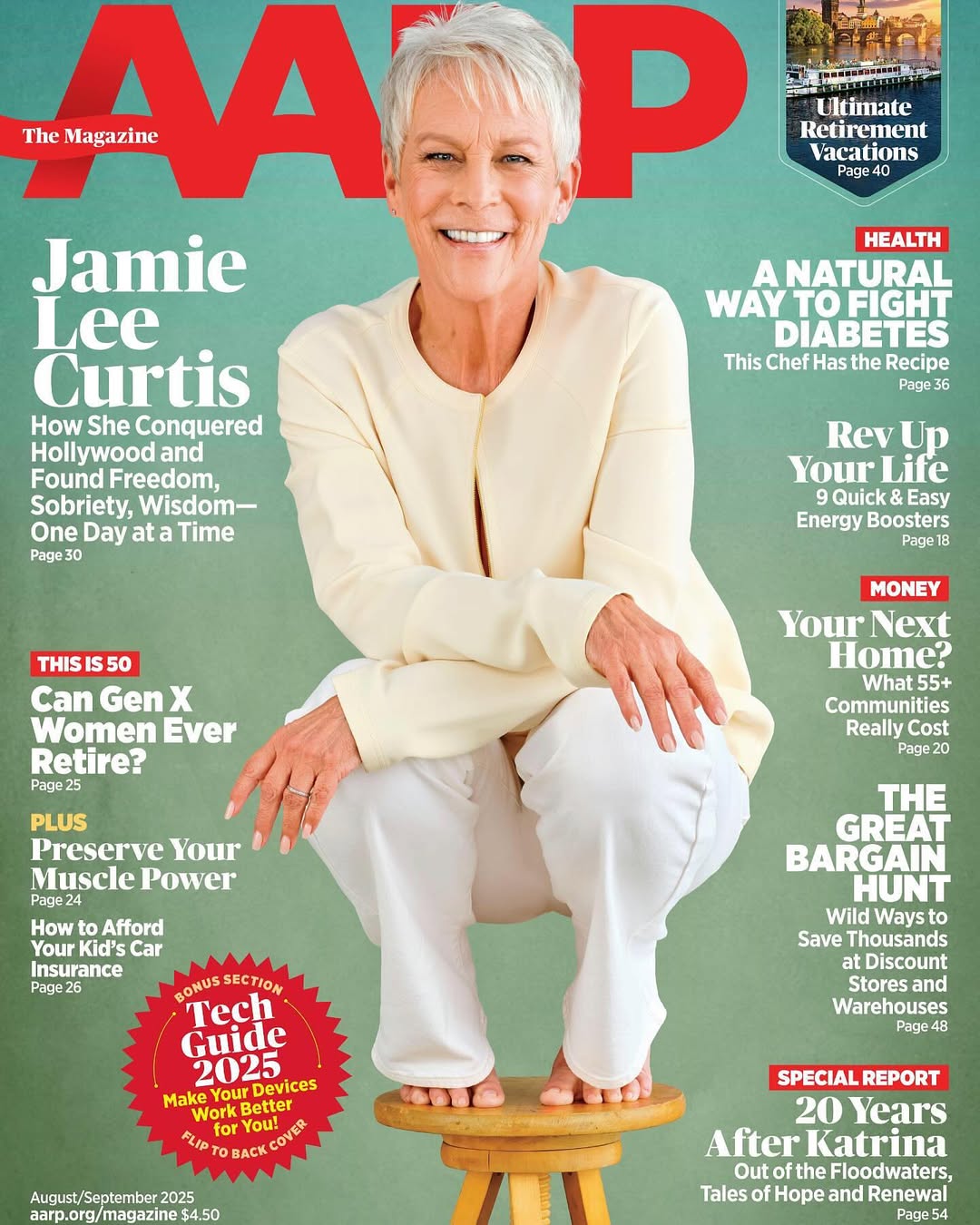 @jamieleecurtis for the cover of @AARP photographe...