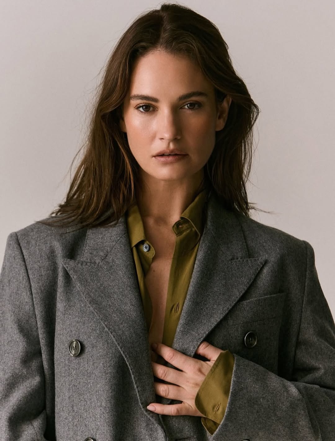 @lilyjamesofficial shot by @pipbourdillon for @tel...
